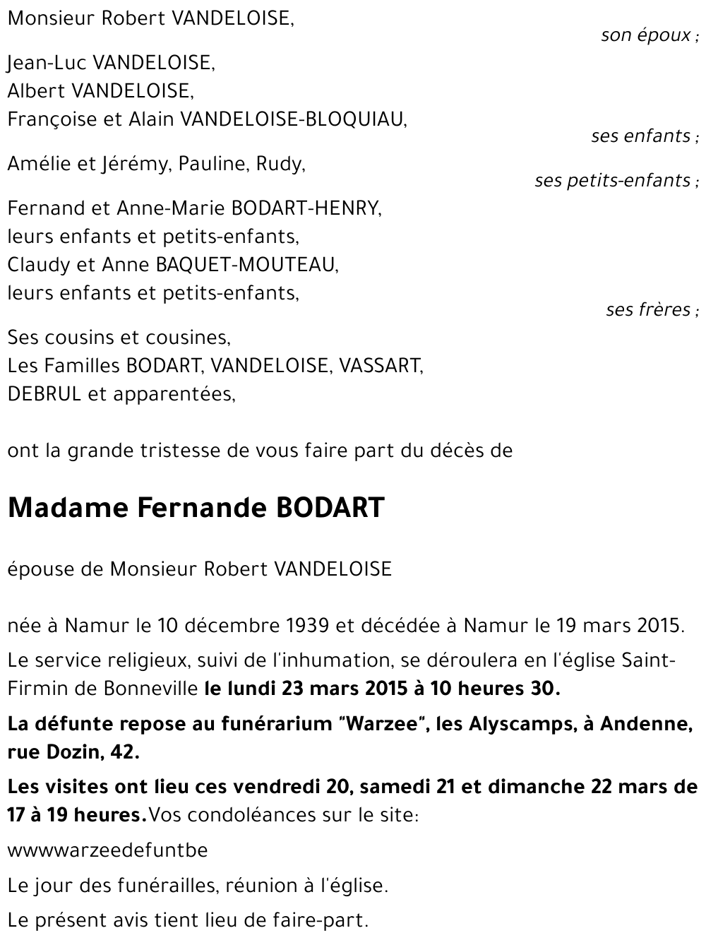 Fernande BODART