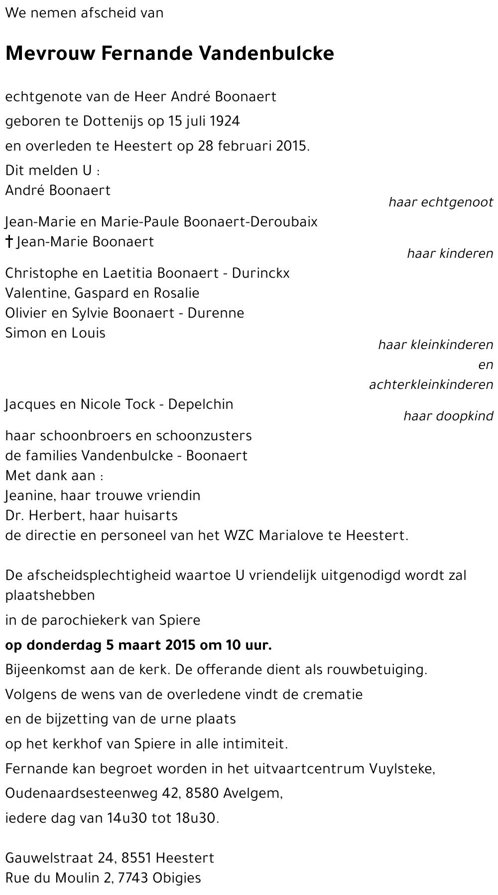 Fernande Vandenbulcke