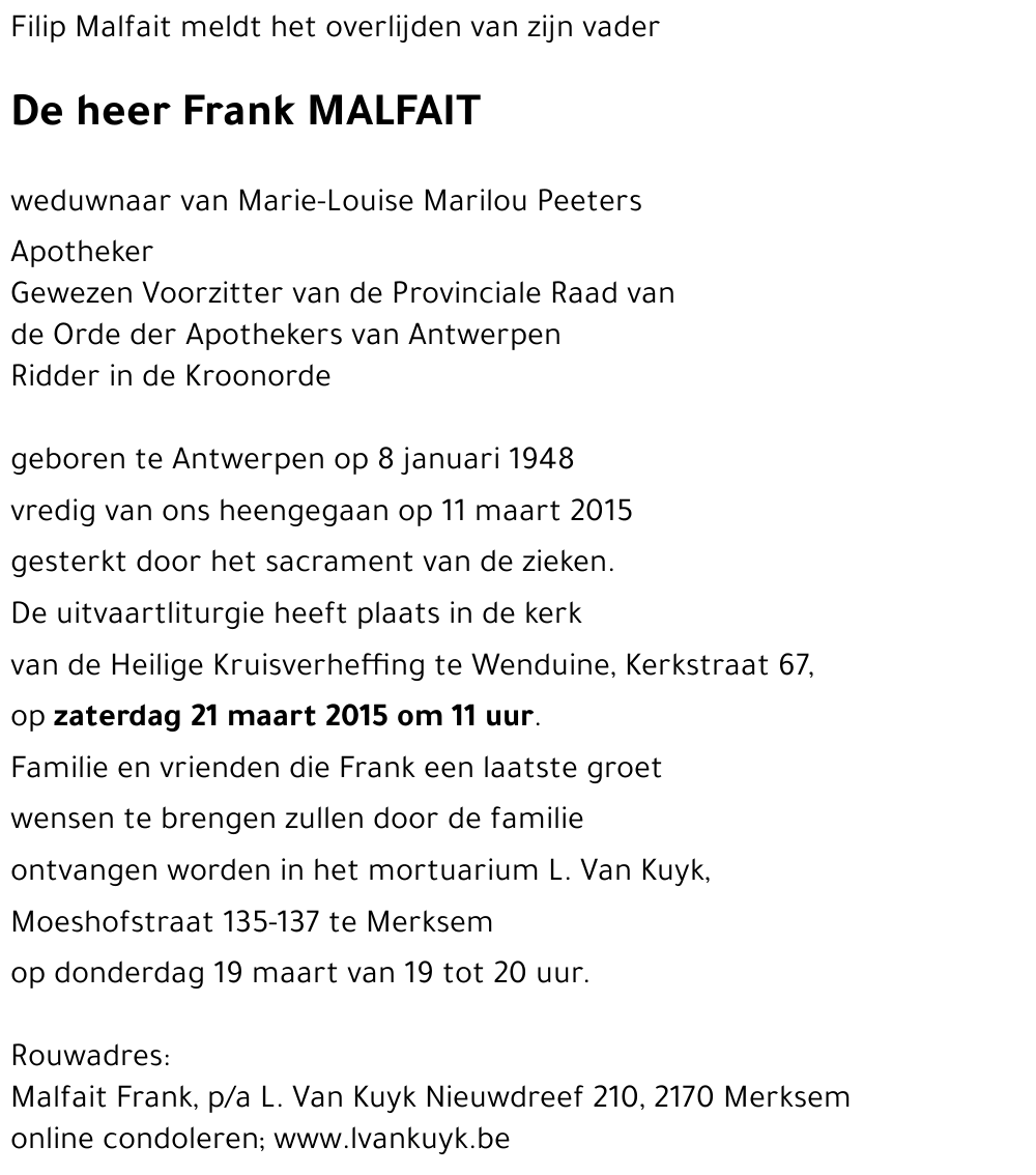 Frank MALFAIT