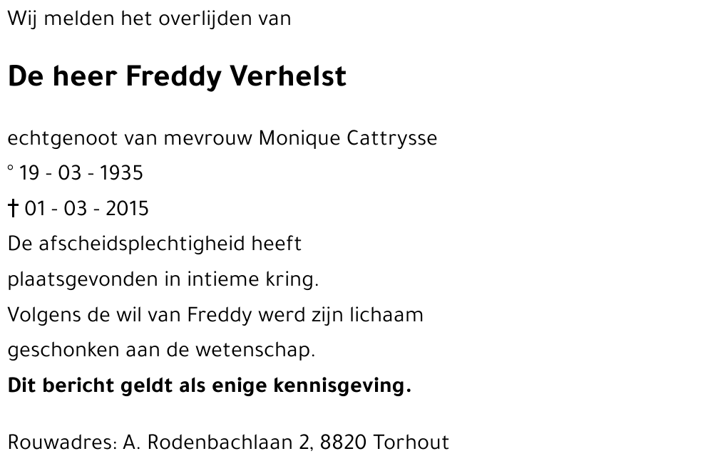 Freddy Verhelst