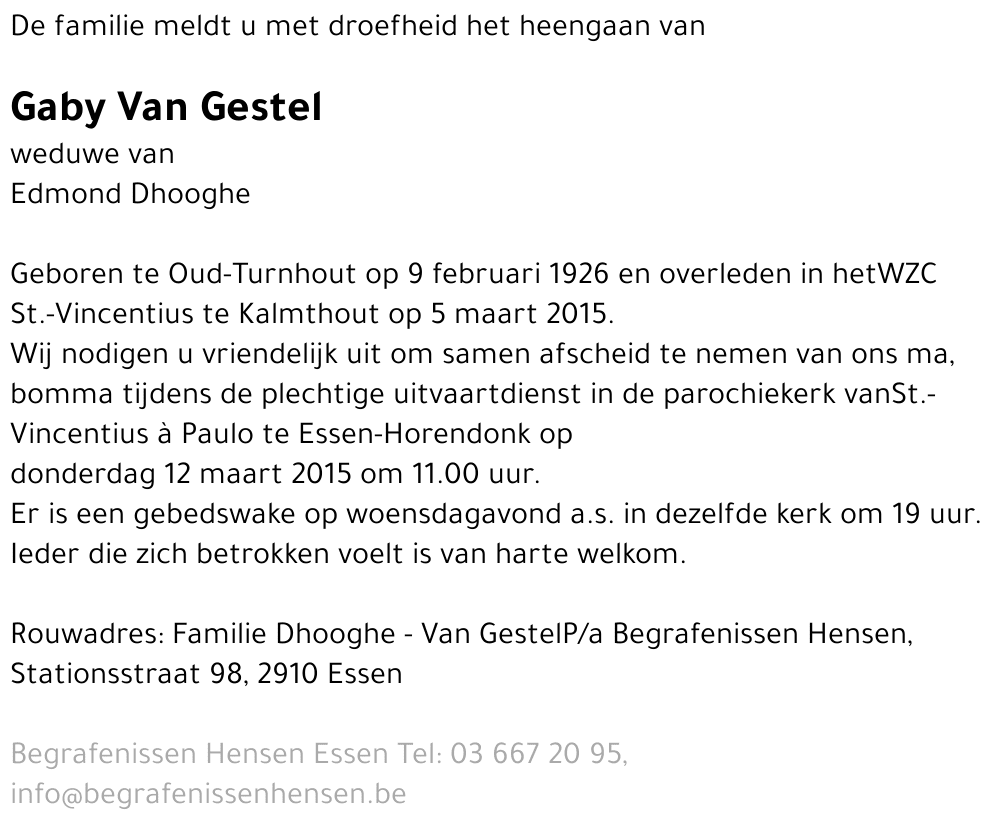 Gabriella Van Gestel