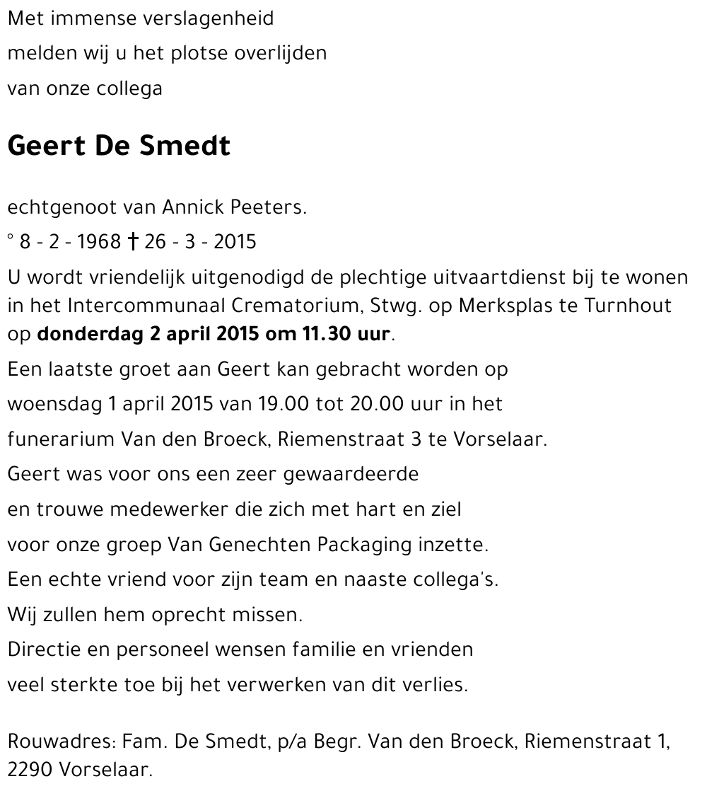 Geert De Smedt