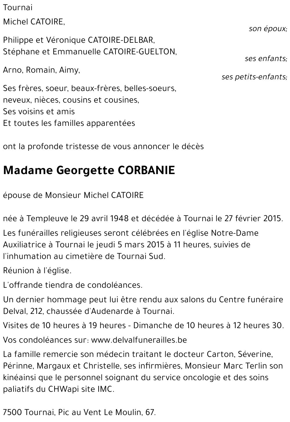 Georgette CORBANIE