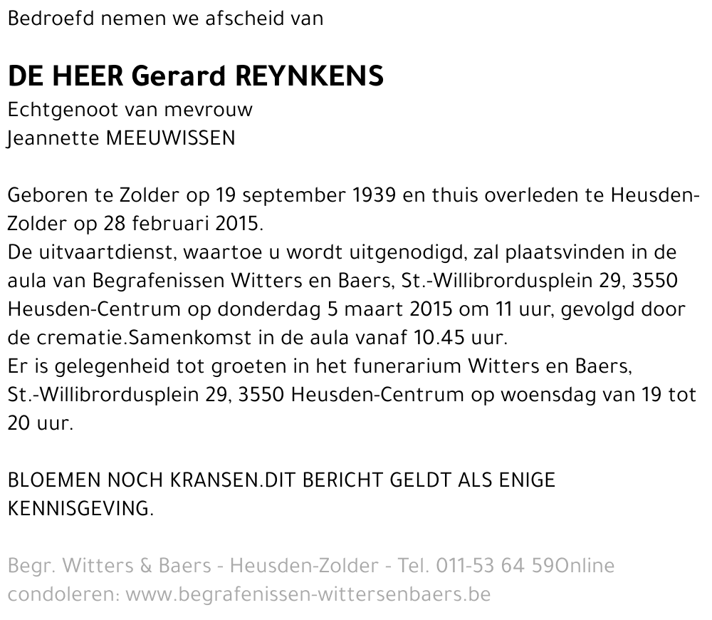 Gerard Reynkens