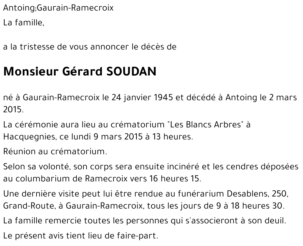Gérard SOUDAN