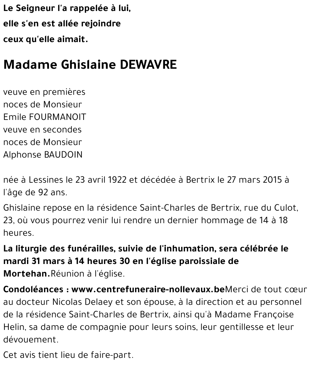 Ghislaine DEWAVRE