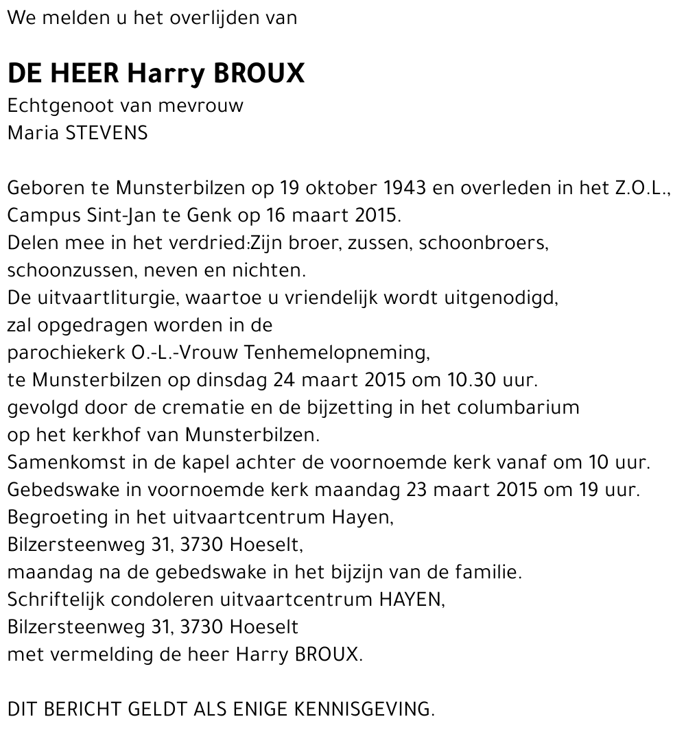 Harry BROUX