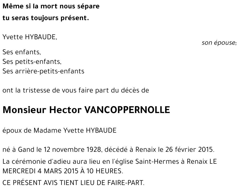 Hector VANCOPPERNOLLE