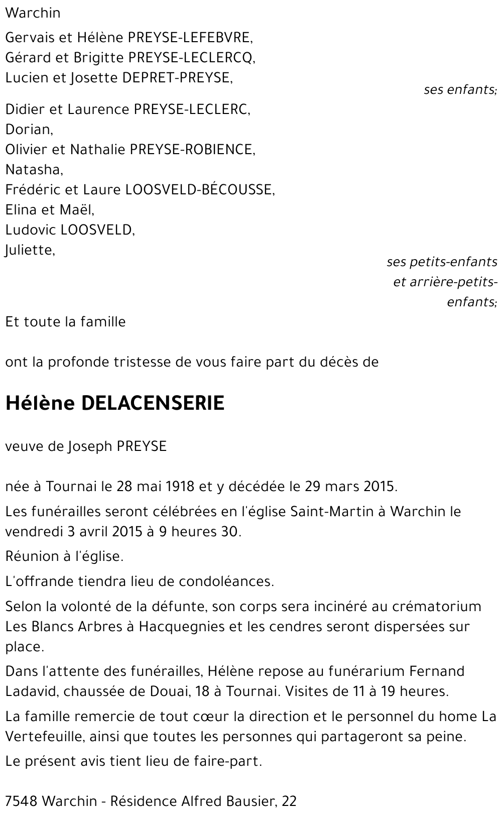Hélène DELACENSERIE
