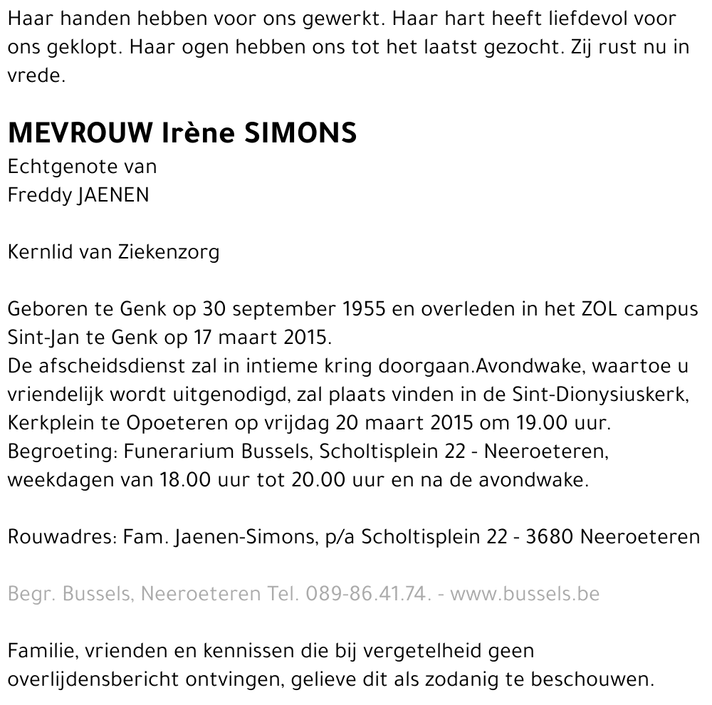 Irène SIMONS