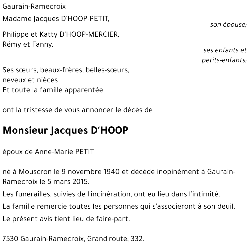 Jacques D'HOOP