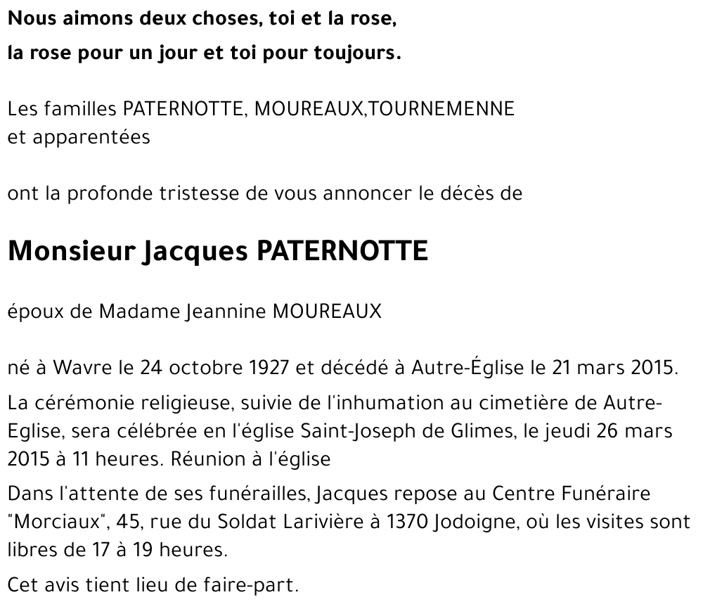 Jacques PATERNOTTE