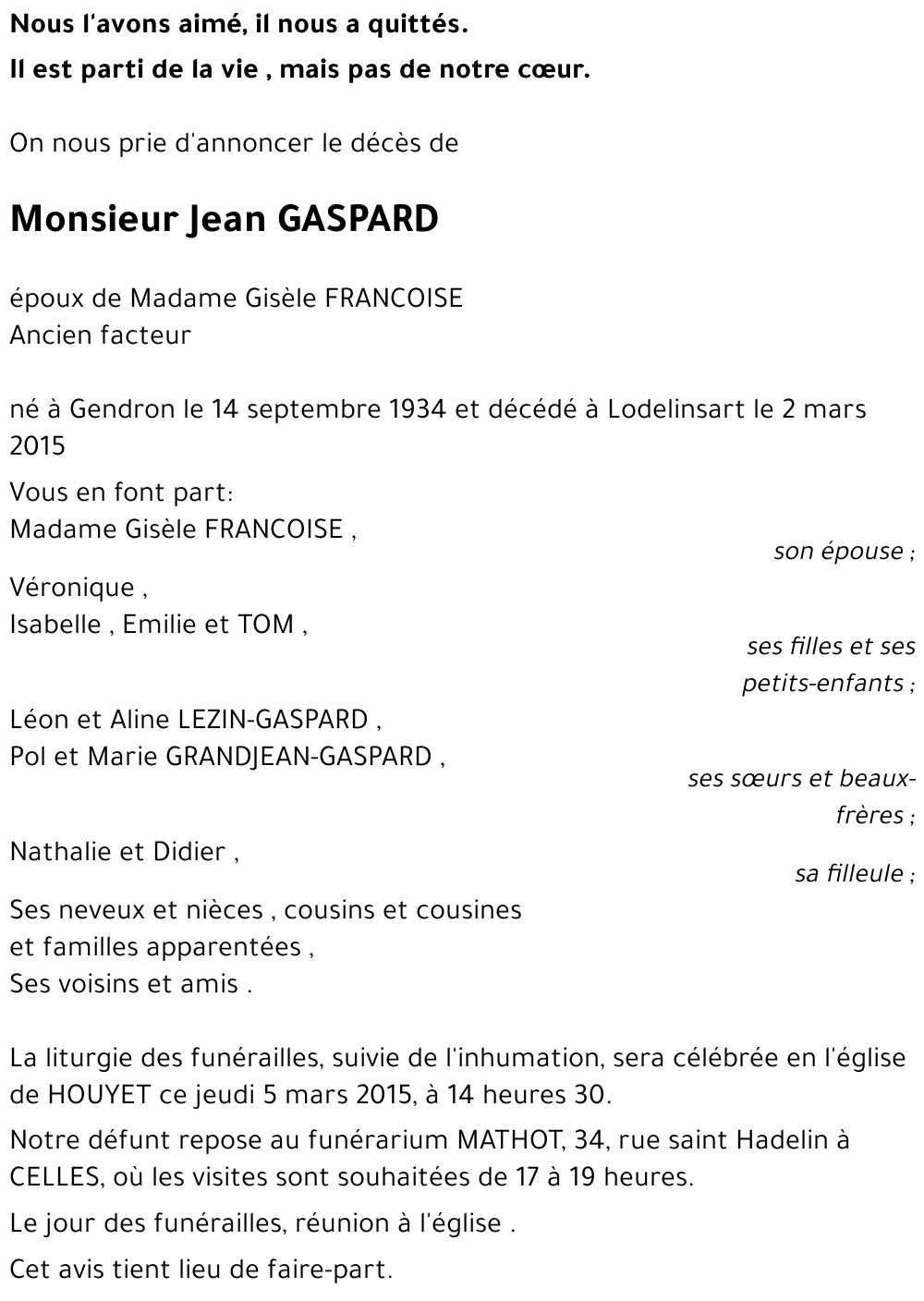 Jean GASPARD