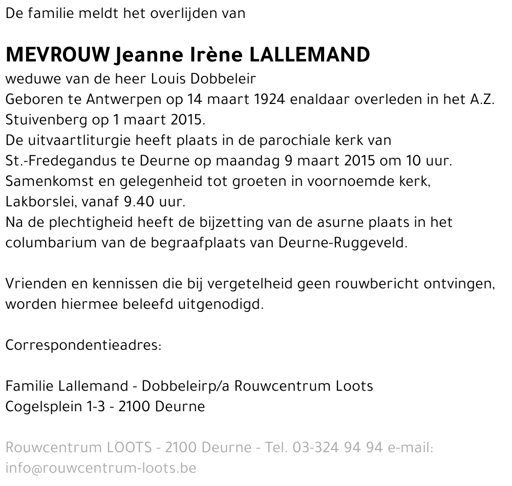 Jean Irène Lallemand