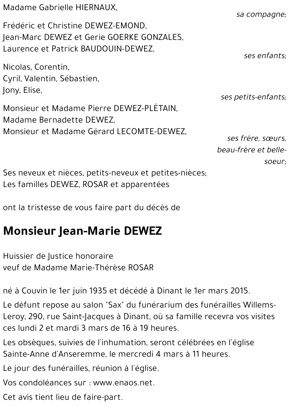 Jean-Marie DEWEZ