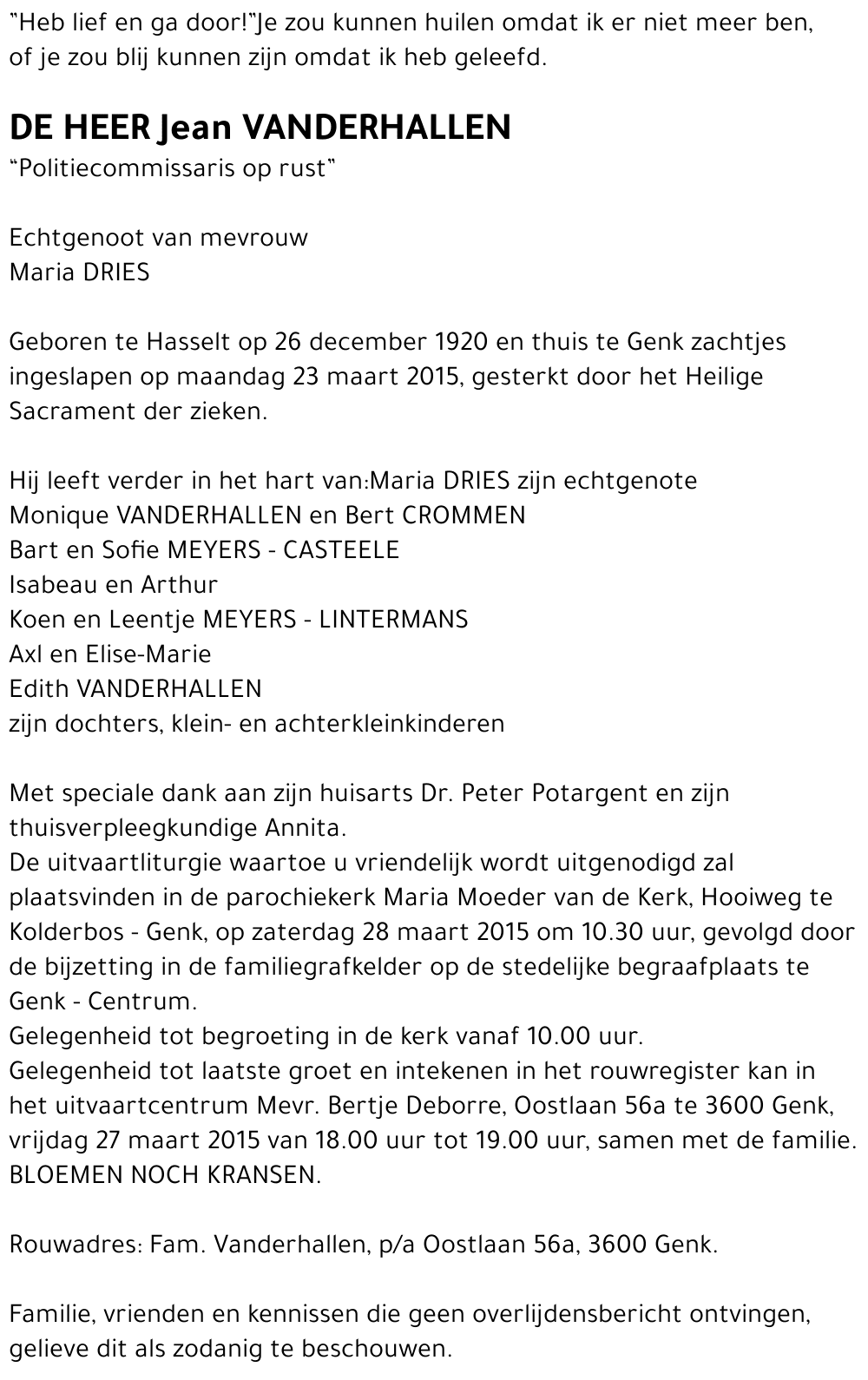 Jean VANDERHALLEN