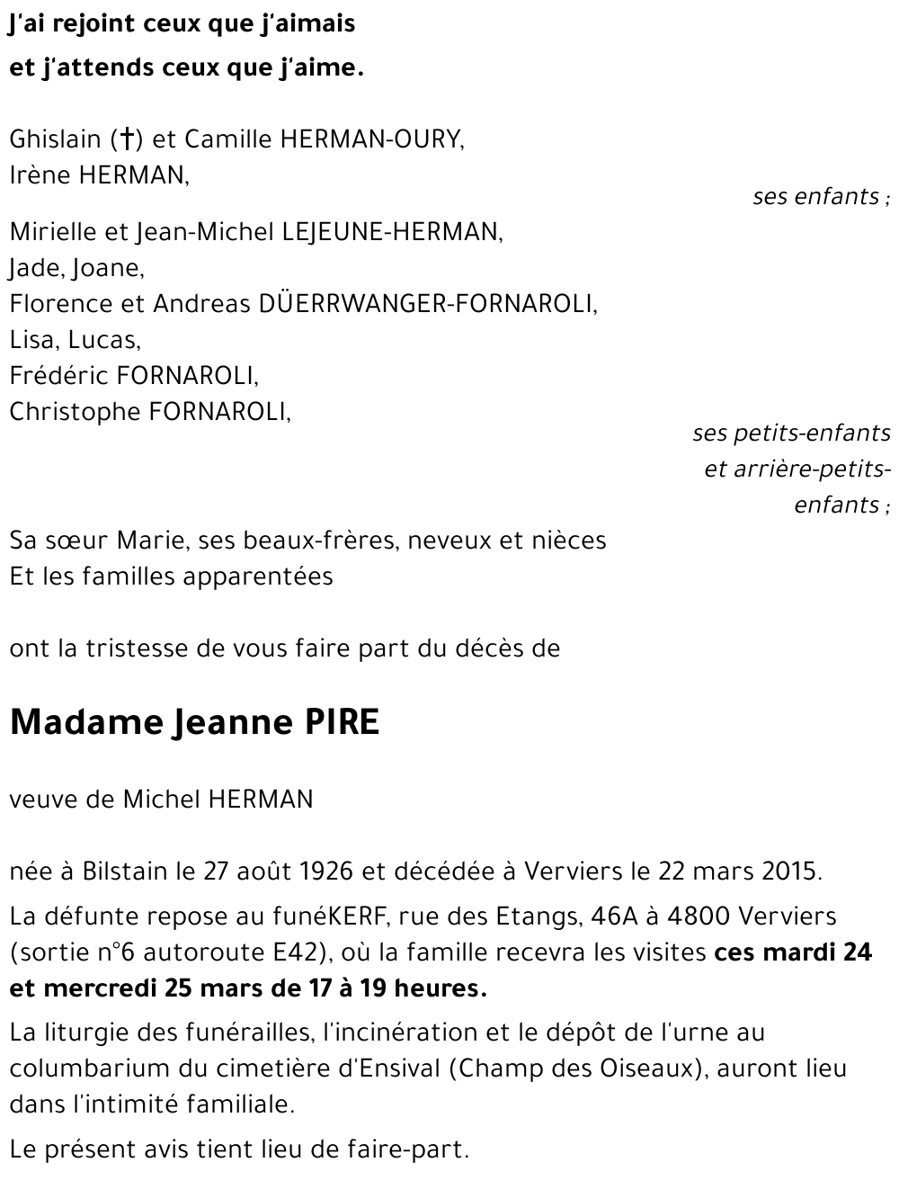 Jeanne PIRE