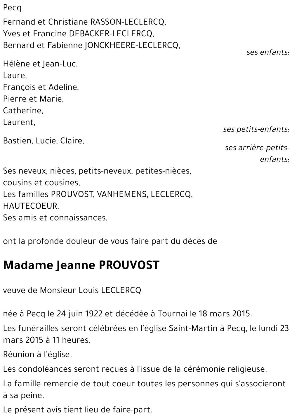Jeanne PROUVOST