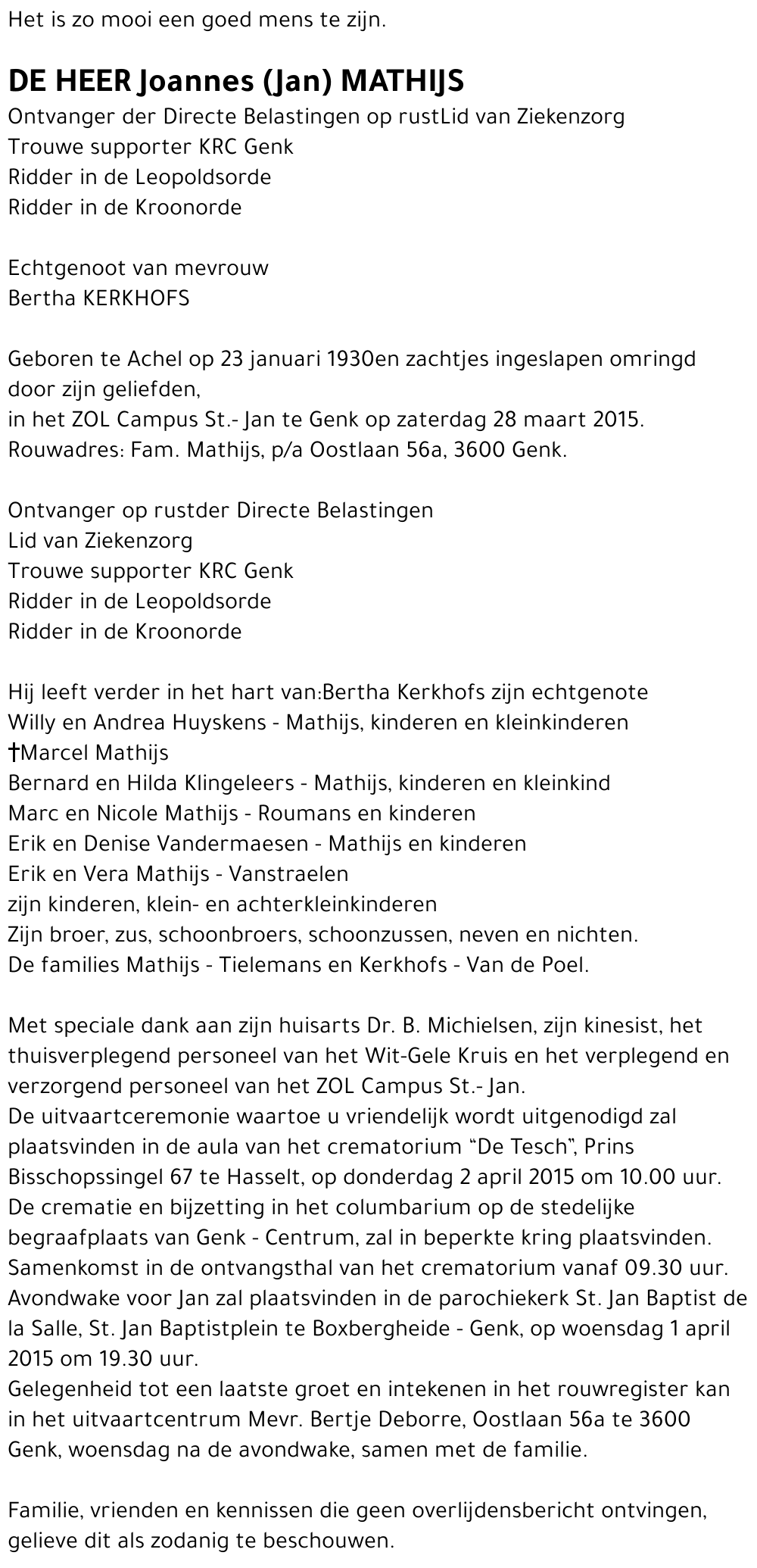 Joannes (Jan) MATHIJS