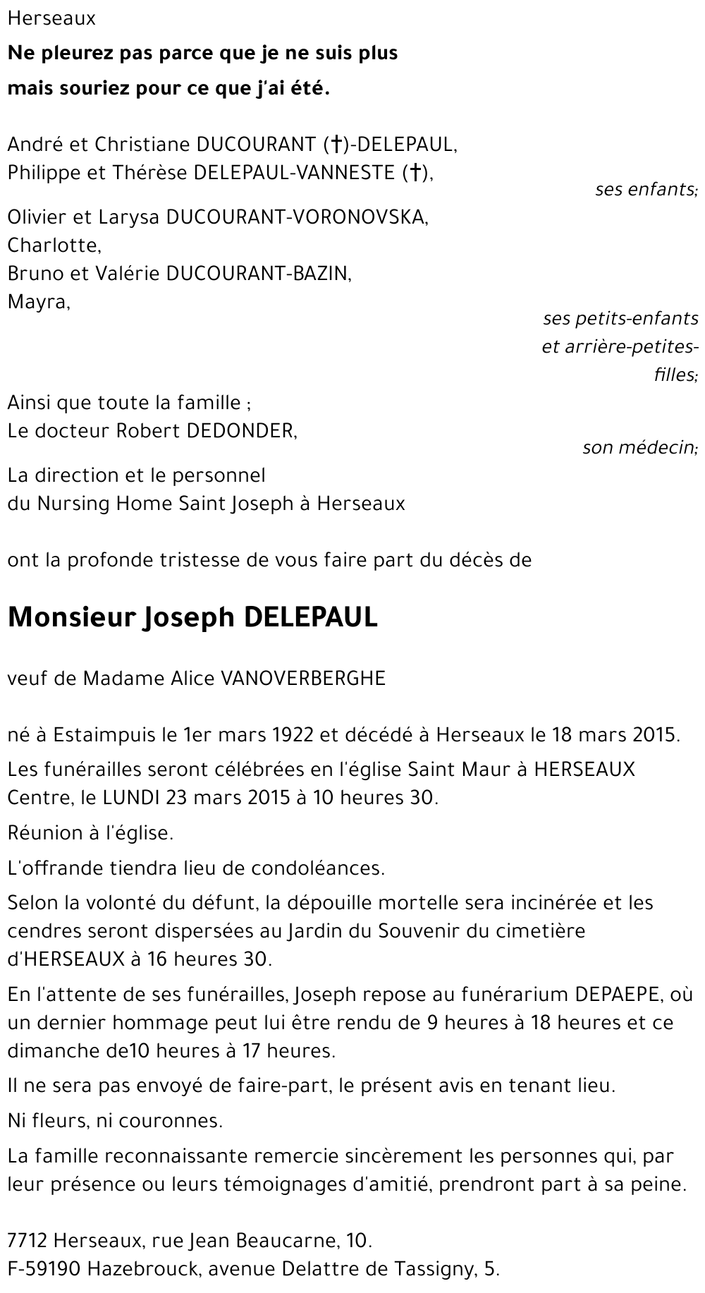 Joseph DELEPAUL