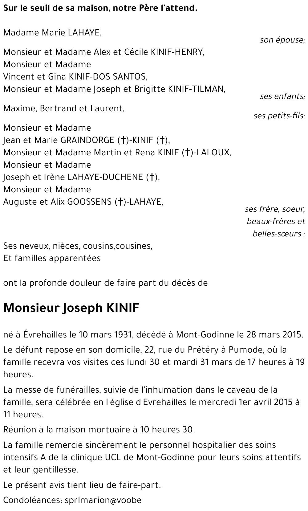 Joseph KINIF