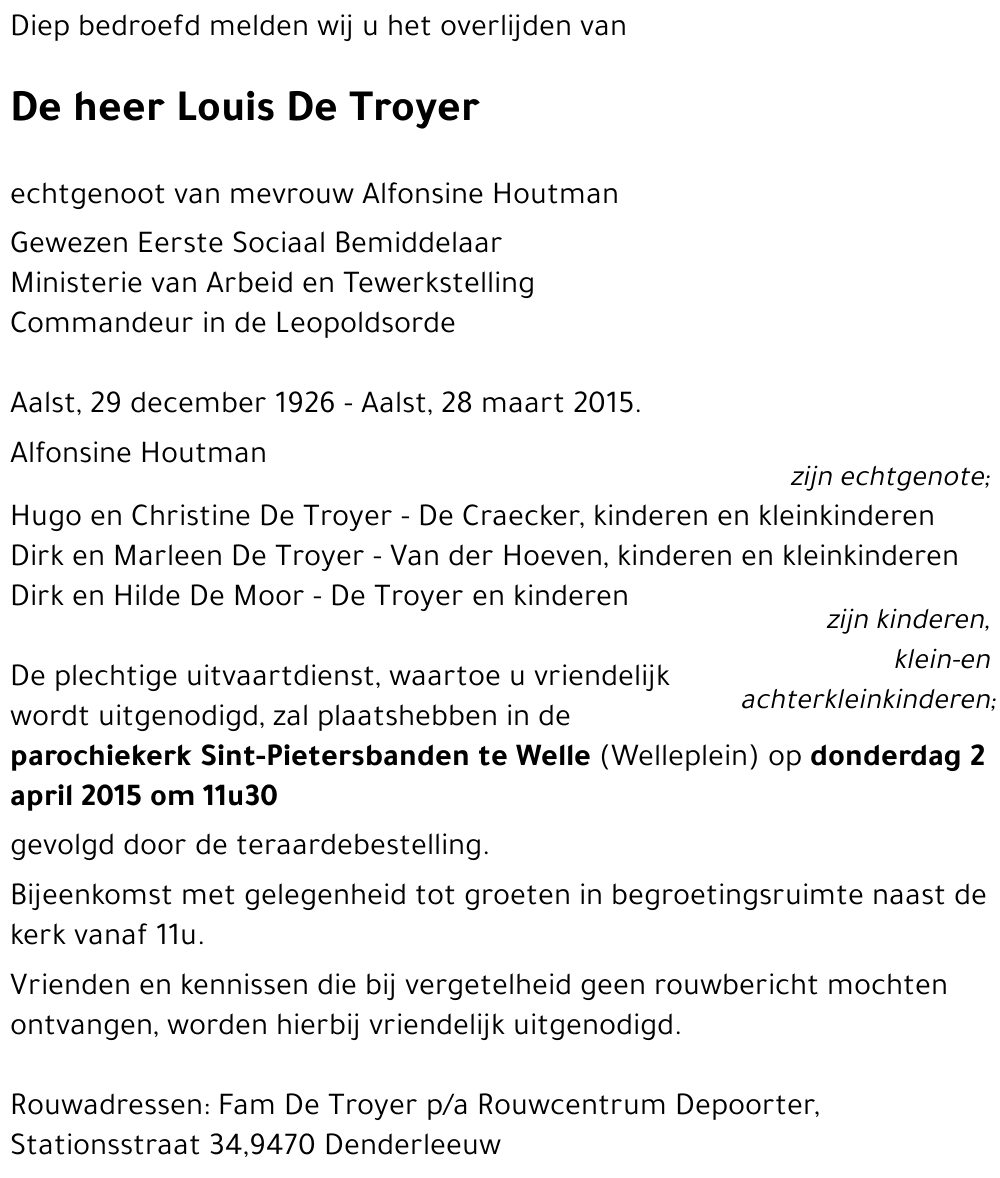 Louis DE TROYER