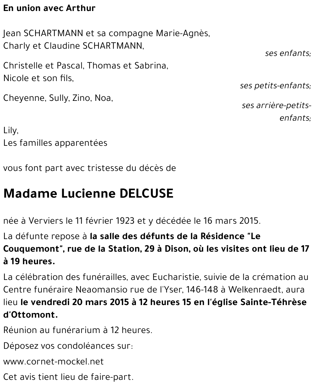 Lucienne DELCUSE