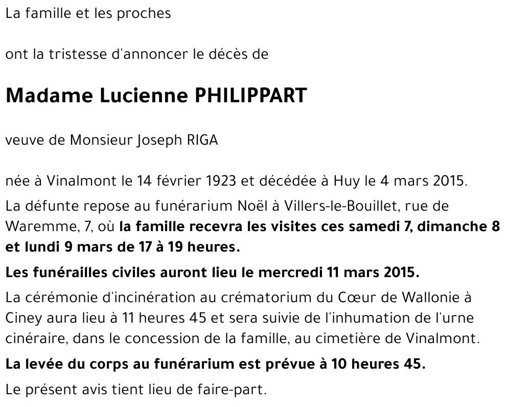 Lucienne PHILIPPART