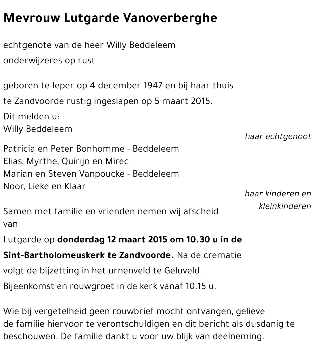 Lutgarde Vanoverberghe