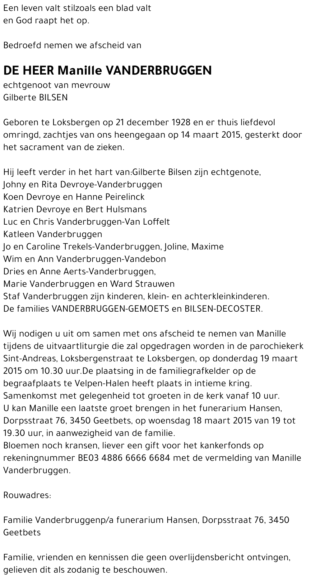 Manille VANDERBRUGGEN