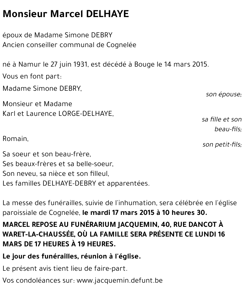 Marcel DELHAYE