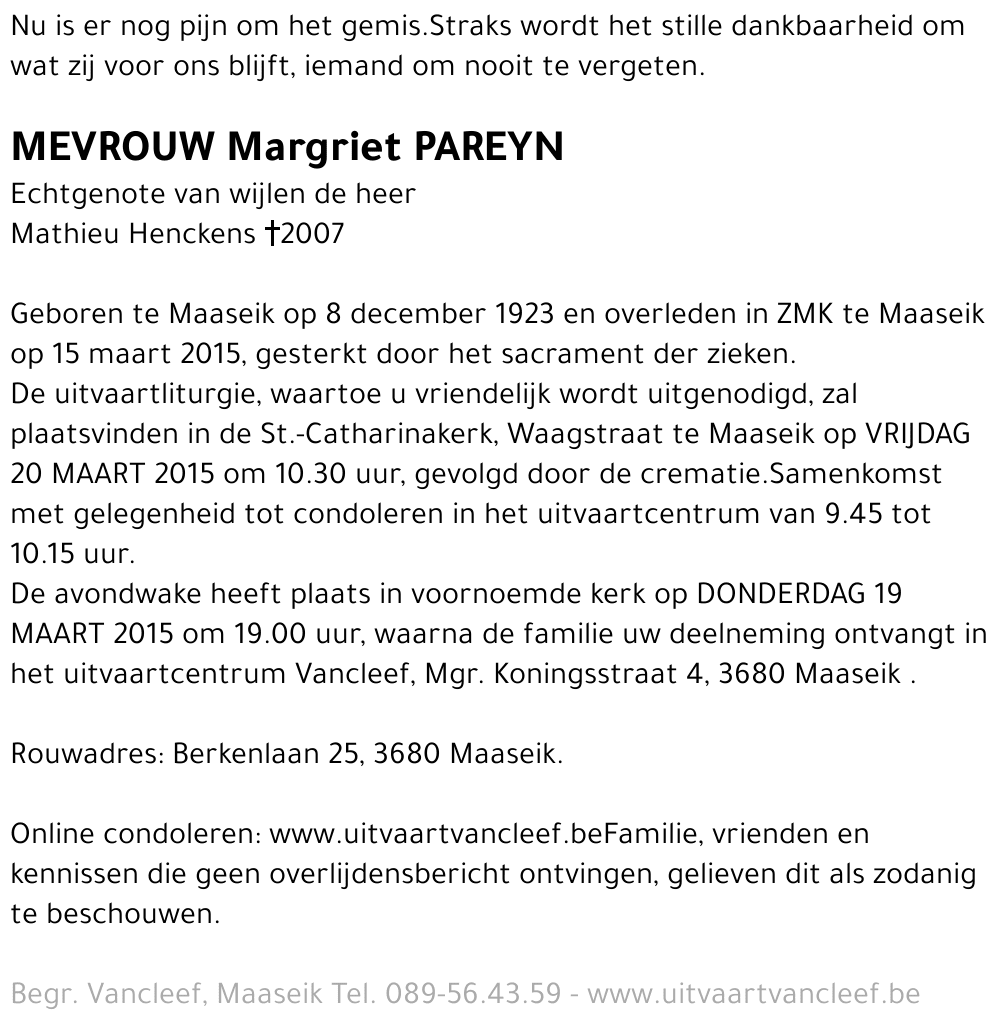 Margriet Pareyn