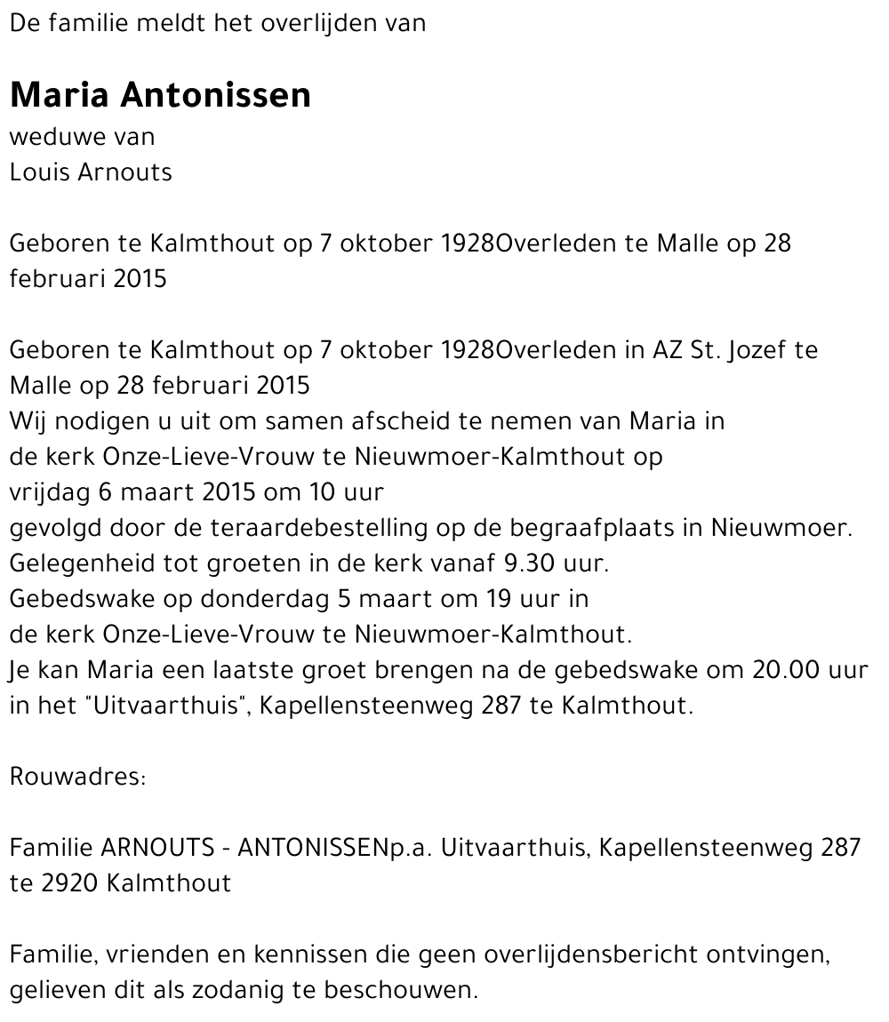 Maria ANTONISSEN
