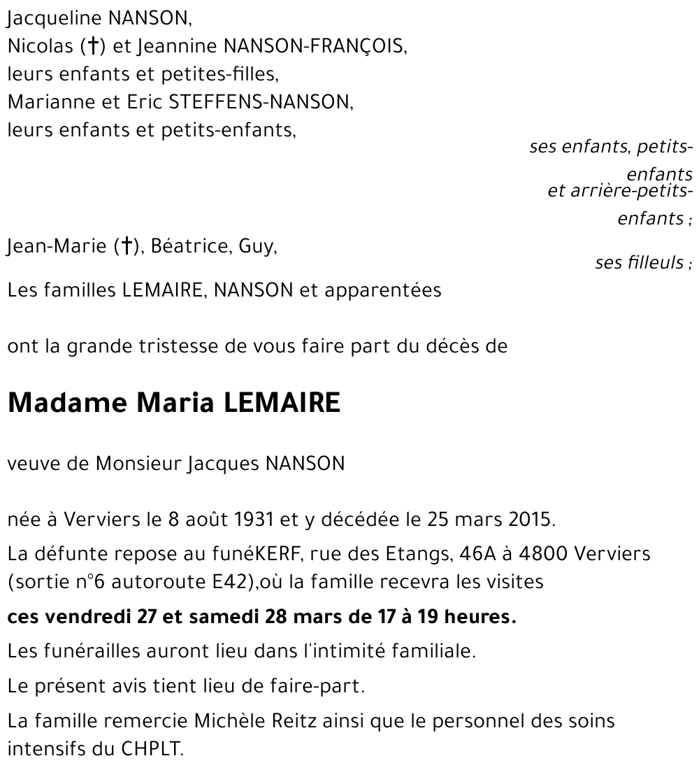 Maria LEMAIRE