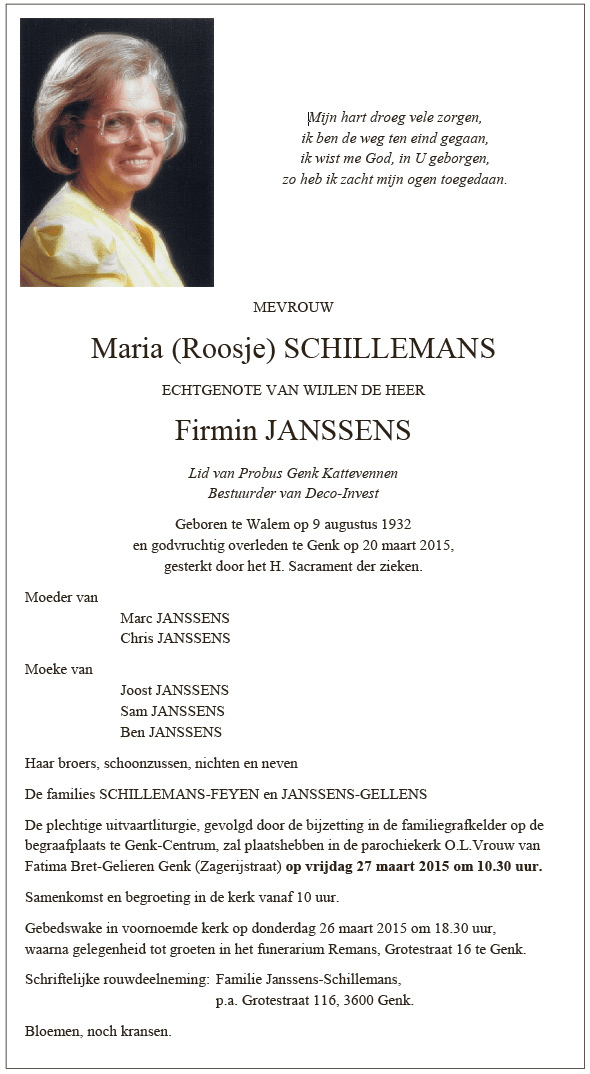 Maria ( Roosje ) Schillemans