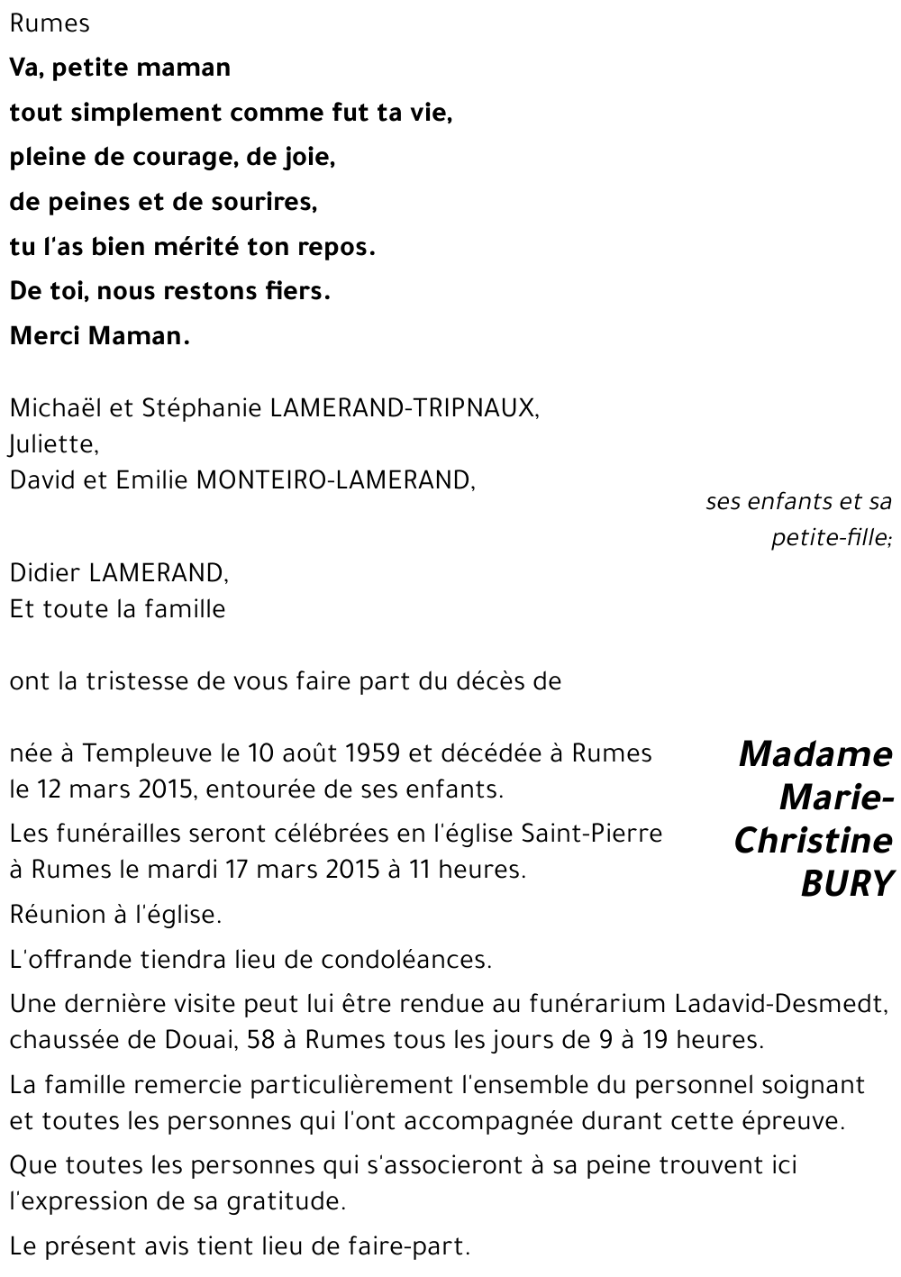 Marie-Christine BURY