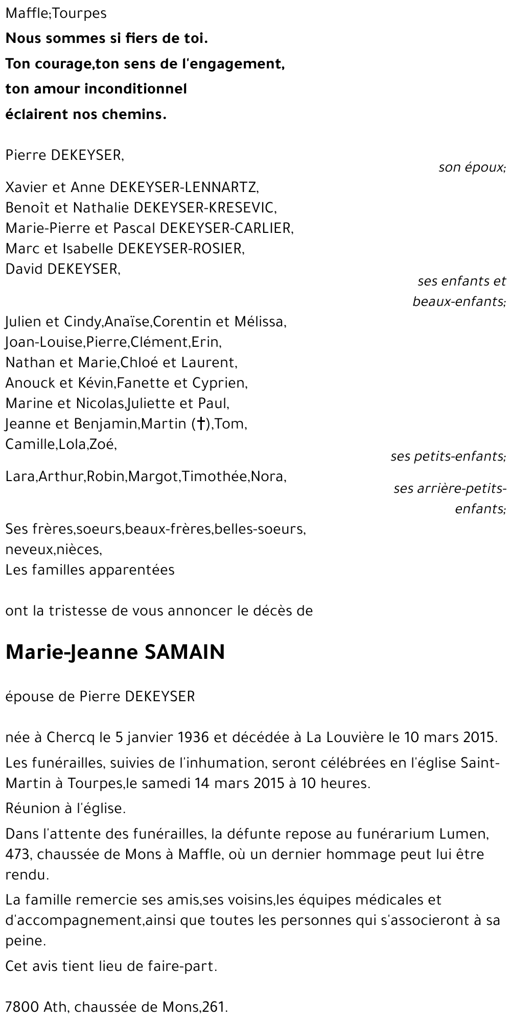 Marie-Jeanne SAMAIN