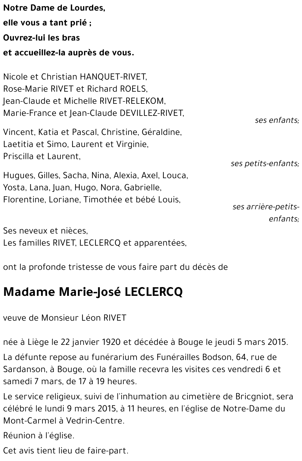 Marie-José LECLERCQ