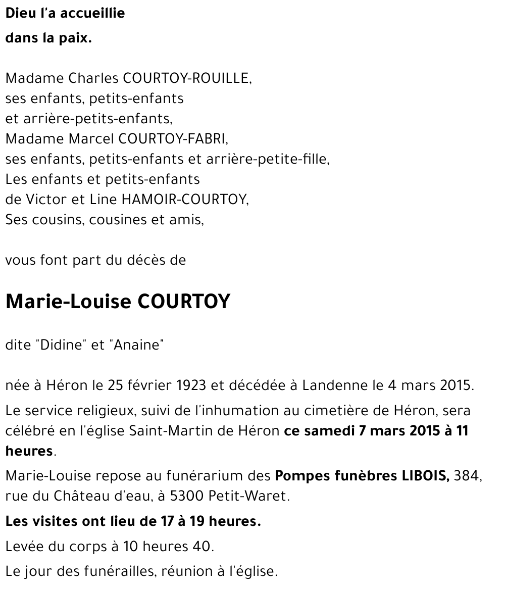 Marie-Louise COURTOY