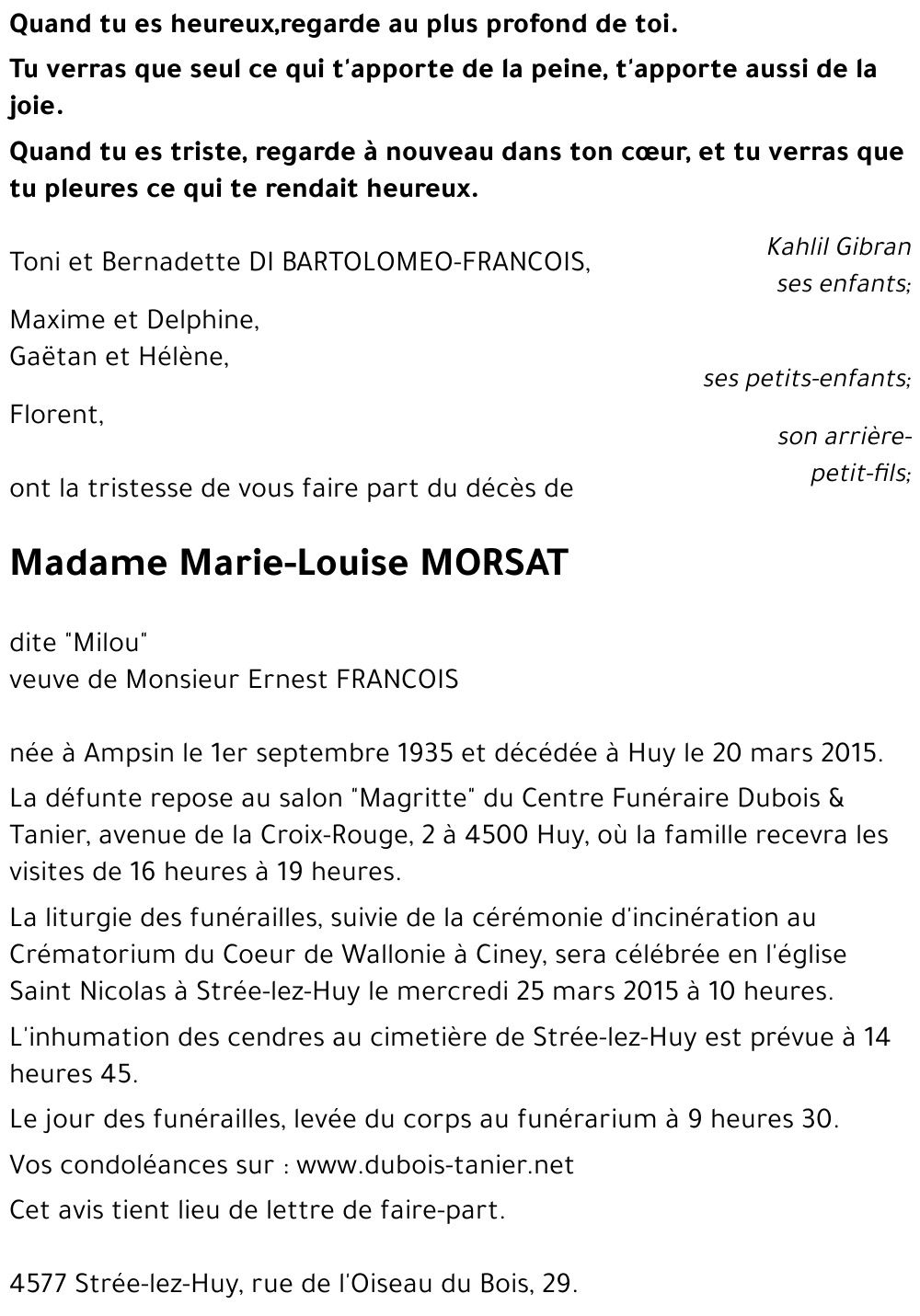 Marie-Louise MORSAT