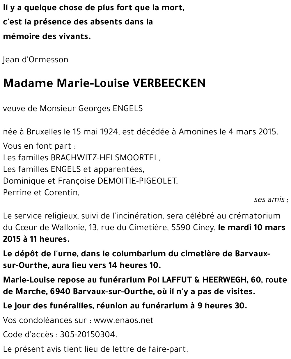 Marie-Louise VERBEECKEN