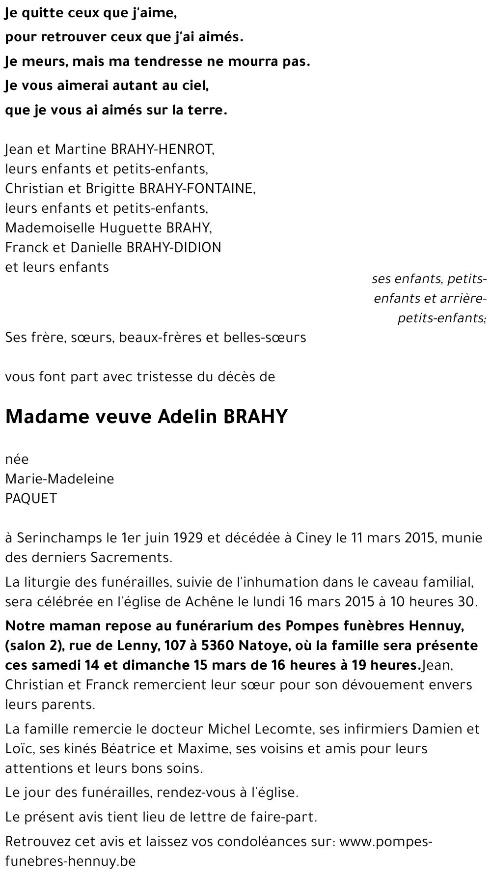 Marie-Madeleine PAQUET