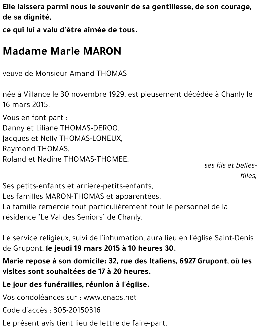 Marie MARON