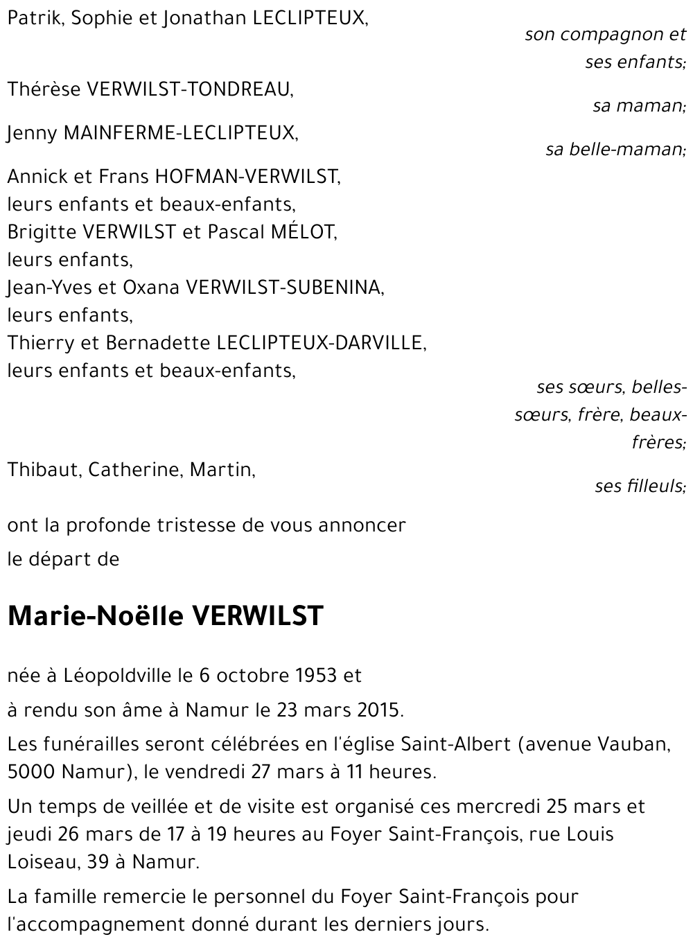 Marie-Noëlle VERWILST