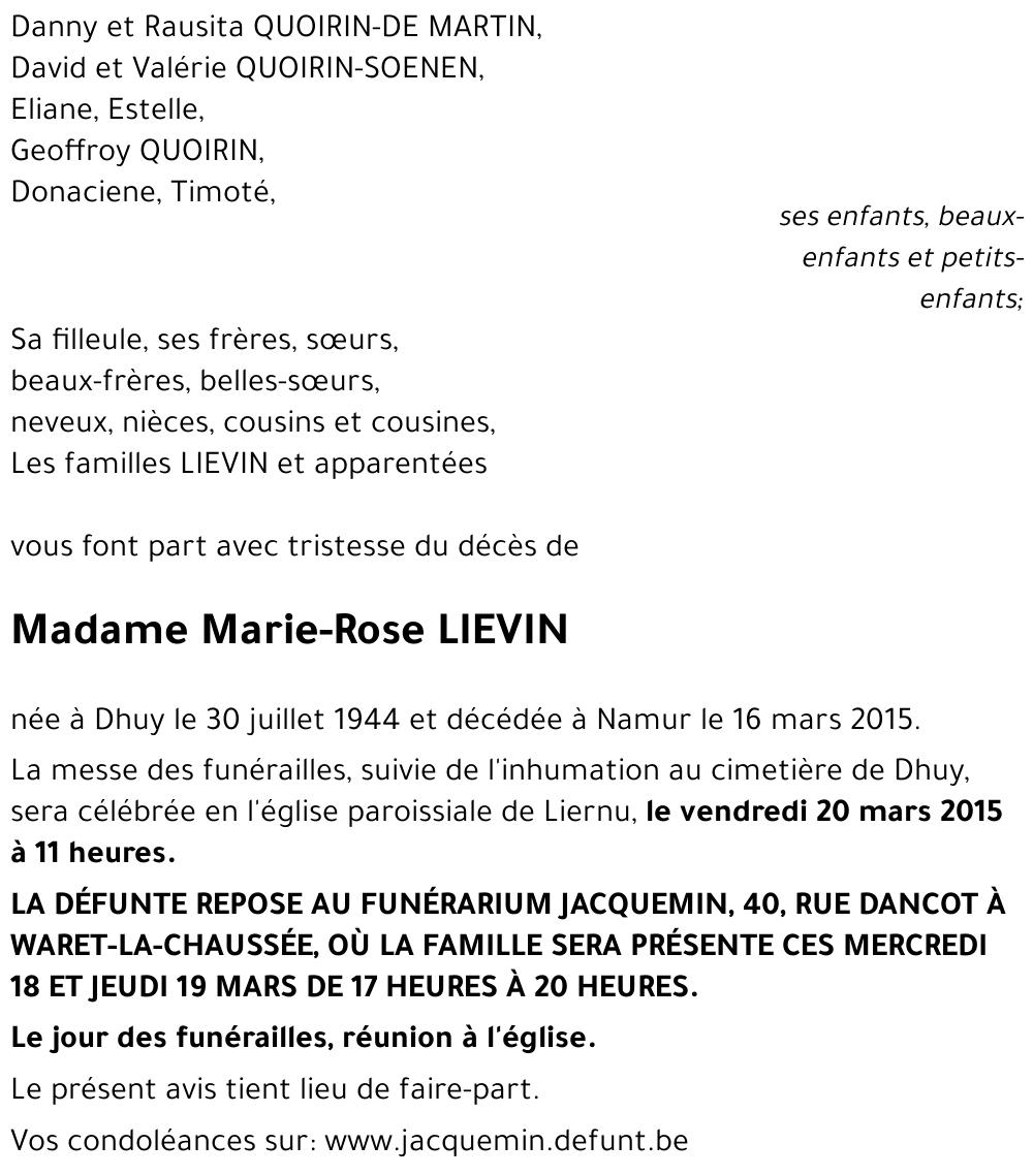 Marie-Rose LIEVIN