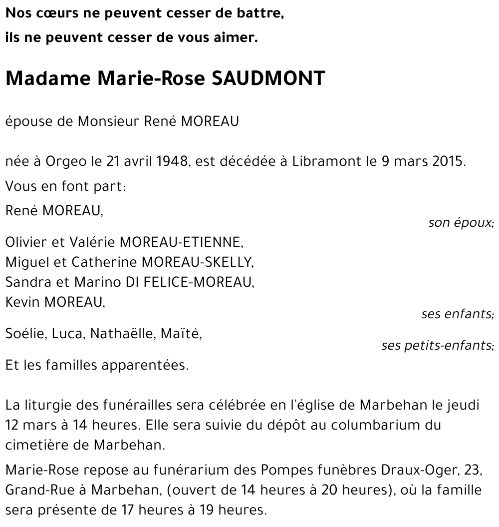 Marie-Rose SAUDMONT