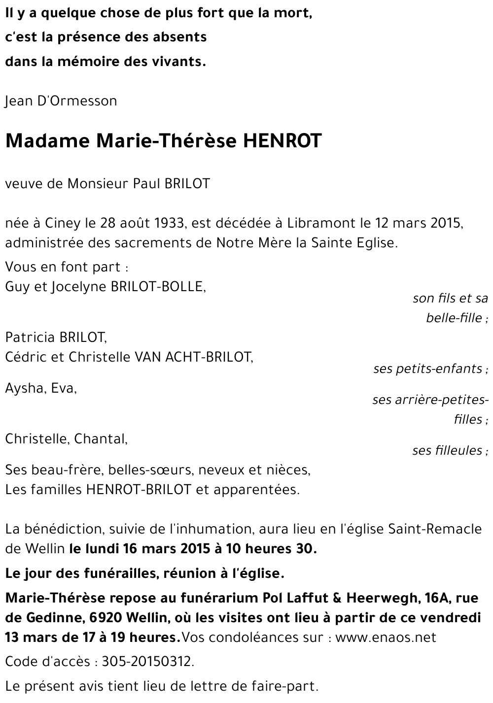 Marie-Thérèse HENROT