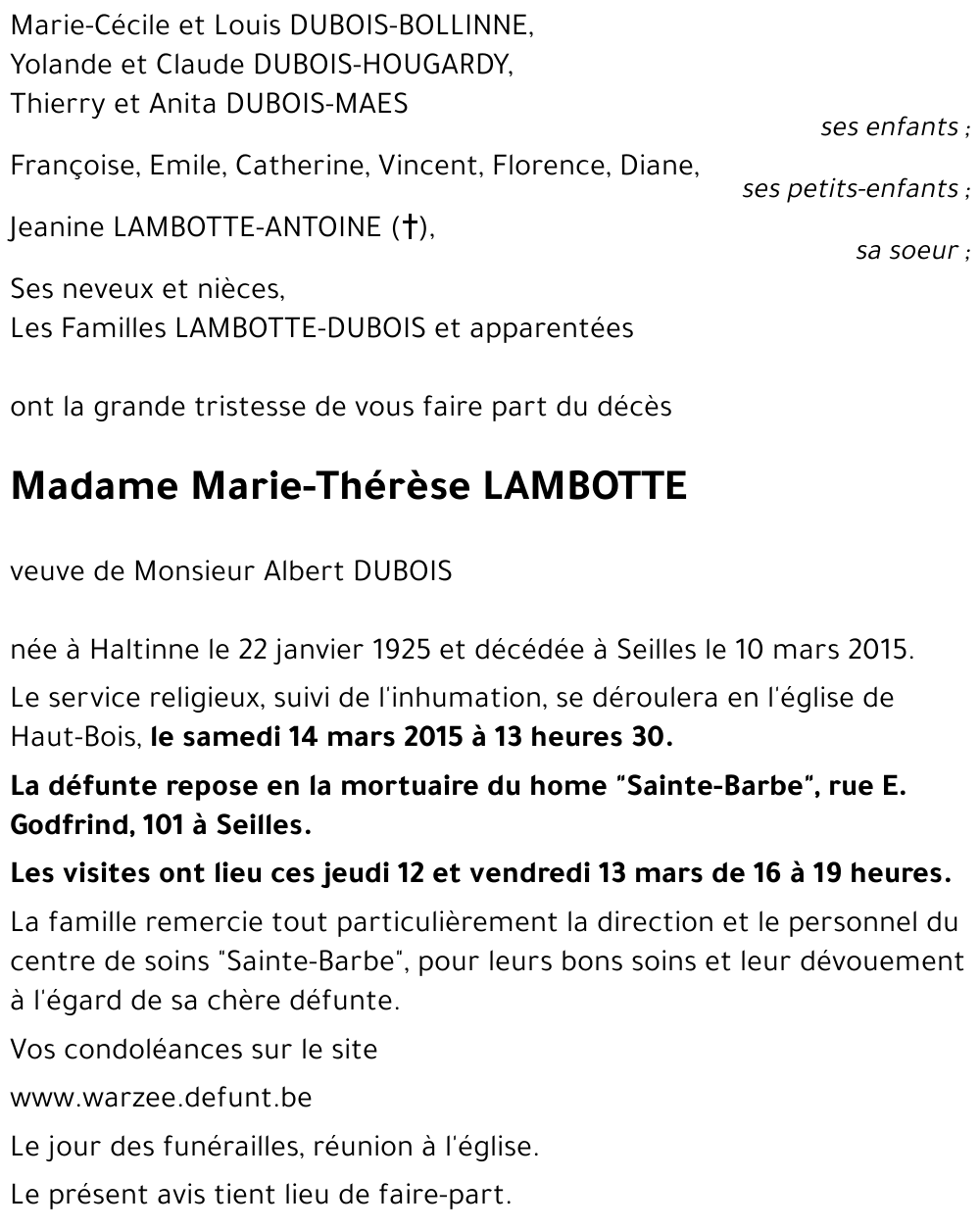 Marie-Thérèse LAMBOTTE