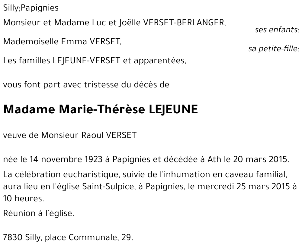 Marie-Thérèse LEJEUNE