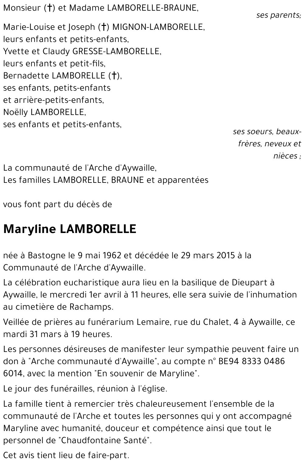 Maryline LAMBORELLE